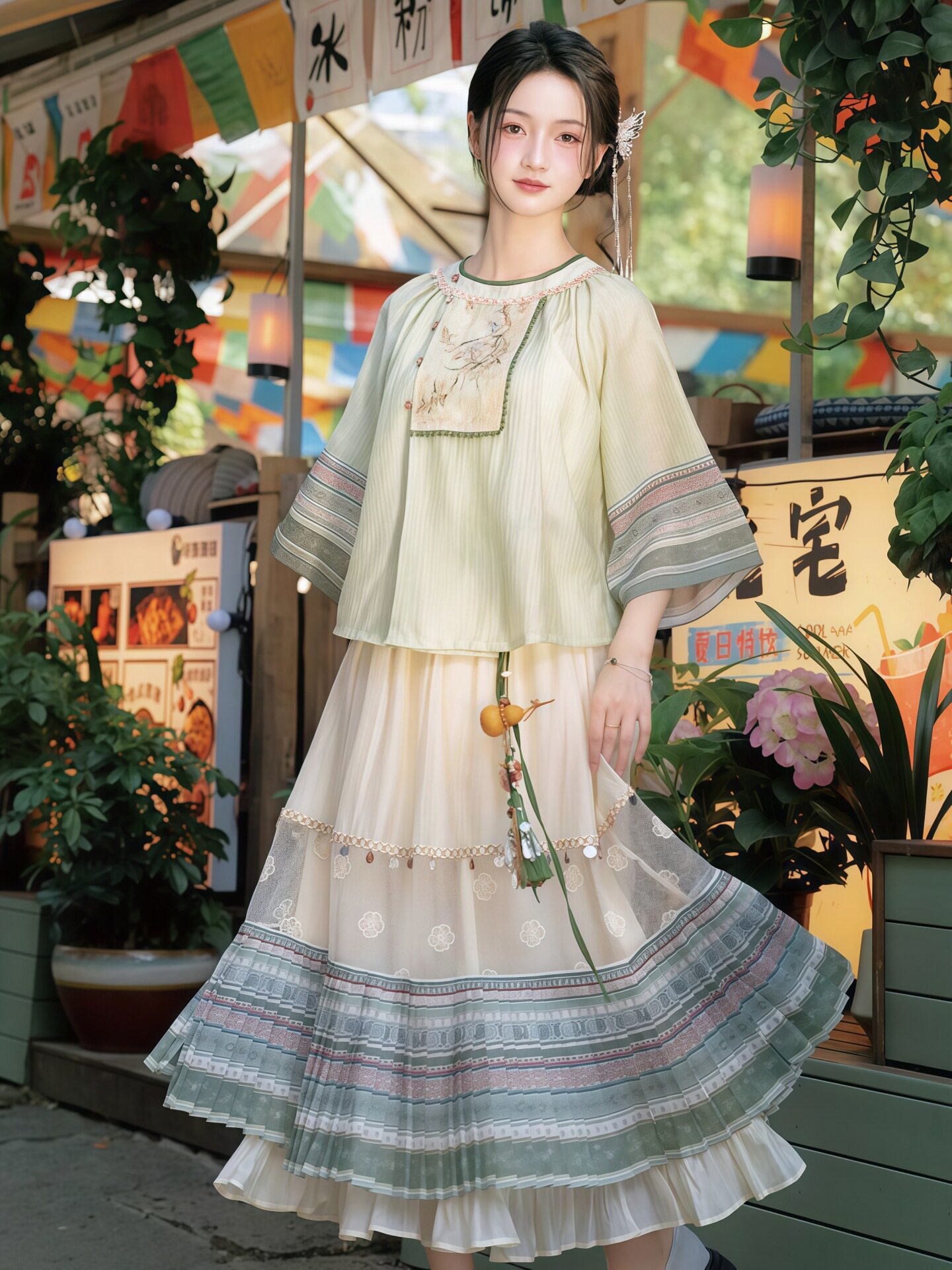 Ethnic Style - Completo in Stile Etnico Cinese con
